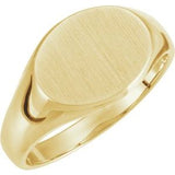14K Yellow 12x9 mm Oval Signet Ring -Siddiqui Jewelers