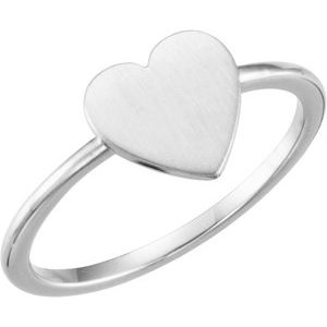 Continuum Sterling Silver Heart Engravable Ring - Siddiqui Jewelers