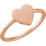 14K Rose Heart Engravable Ring - Siddiqui Jewelers