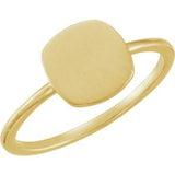 14K Yellow Cushion Engravable Ring - Siddiqui Jewelers