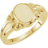 14K Yellow 9.7x8 mm Oval Signet Ring - Siddiqui Jewelers