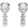 14K White 12 mm Beaded Hoop Earrings - Siddiqui Jewelers