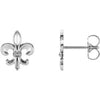14K White Fleur-De-Lis Earrings - Siddiqui Jewelers
