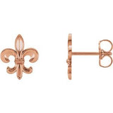14K Rose Fleur-De-Lis Earrings - Siddiqui Jewelers