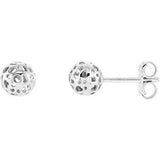 14K White Ball Earrings - Siddiqui Jewelers