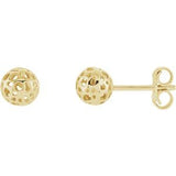 14K Yellow Ball Earrings - Siddiqui Jewelers