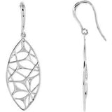14K White Web Design Dangle Earrings - Siddiqui Jewelers
