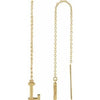 14K Yellow Single Initial L Chain Earring - Siddiqui Jewelers