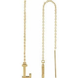 14K Yellow Single Initial L Chain Earring - Siddiqui Jewelers