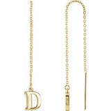 14K Yellow Single Initial D Chain Earring - Siddiqui Jewelers
