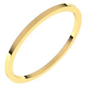 14K Yellow 1 mm Flat Band Size 10.5 - Siddiqui Jewelers