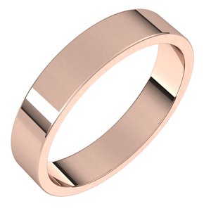18K Rose 4 mm Flat Band Size 6.5 - Siddiqui Jewelers