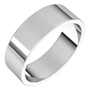 Platinum 6 mm Flat Band Size 11.5 - Siddiqui Jewelers