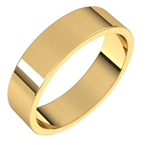 14K Yellow 5 mm Flat Band Size 5.5 - Siddiqui Jewelers