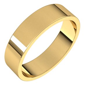 14K Yellow 5 mm Flat Band Size 7.5-Siddiqui Jewelers