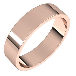 14K Rose 5 mm Flat Band Size 8.5 - Siddiqui Jewelers