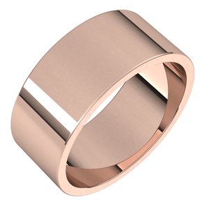 14K Rose 8 mm Flat Band Size 10 - Siddiqui Jewelers