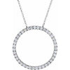 14K White 1 CTW Diamond Circle 18" Necklace - Siddiqui Jewelers