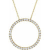 14K Yellow 1 CTW Diamond Circle 18" Necklace - Siddiqui Jewelers