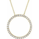 14K Yellow 1 CTW Diamond Circle 18" Necklace - Siddiqui Jewelers