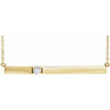 14K Yellow 1/10 CTW Diamond Bar 17.5" Necklace - Siddiqui Jewelers