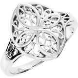 14K White Filigree Ring - Siddiqui Jewelers