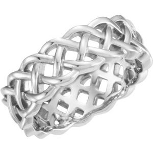 14K White 8 mm Celtic-Inspired Band Size 7 - Siddiqui Jewelers