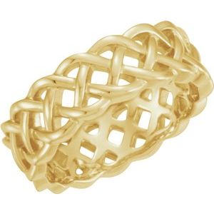 14K Yellow 8 mm Celtic-Inspired Band Size 7 - Siddiqui Jewelers