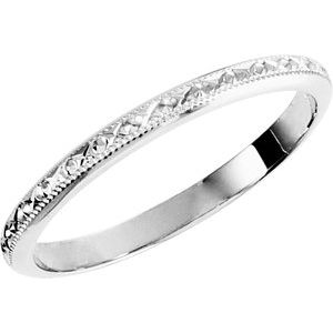 14K White 2 mm Band Size 5 - Siddiqui Jewelers