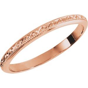 14K Rose 2 mm Band Size 5.5 - Siddiqui Jewelers