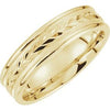 14K Yellow 6 mm Wheat Design Band with Milgrain Size 13 - Siddiqui Jewelers