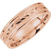 14K Rose 6 mm Wheat Design Band with Milgrain Size 10 - Siddiqui Jewelers