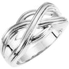 14K White Woven-Design Band - Siddiqui Jewelers