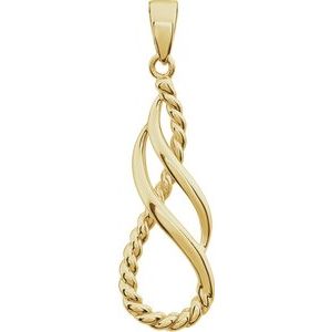 14K Yellow Rope Design Teardrop Pendant - Siddiqui Jewelers