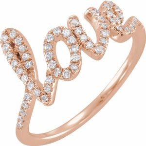14K Rose 1/4 CTW Diamond Love Ring - Siddiqui Jewelers