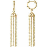 14K Yellow 53.2 mm Hinged Hoop Chain Earrings - Siddiqui Jewelers