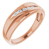 14K Rose 1/6 CTW Diamond 5-Stone Band - Siddiqui Jewelers