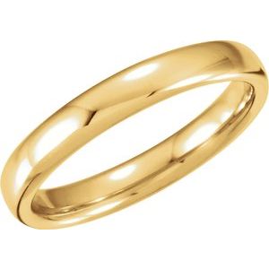 14K Yellow 3.5 mm European Half Round Band Size 7 - Siddiqui Jewelers