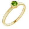 14K Yellow 4 mm Round Peridot Ring-Siddiqui Jewelers