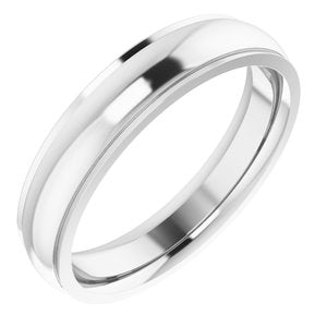14K White 4 mm Comfort Fit Edge Band Size 6 - Siddiqui Jewelers