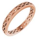 14K Rose 3 mm Band Size 7 - Siddiqui Jewelers