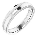 14K White 4 mm Comfort Fit Edge Band Size 6.5 - Siddiqui Jewelers