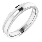 14K White 4 mm Comfort Fit Edge Band Size 7 - Siddiqui Jewelers