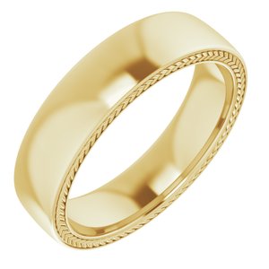 14K Yellow 6 mm Wheat Pattern Band Size 11 - Siddiqui Jewelers