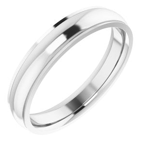 14K White 4 mm Comfort Fit Edge Band Size 8.5 - Siddiqui Jewelers