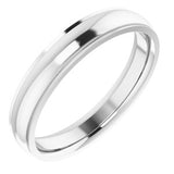 14K White 4 mm Comfort Fit Edge Band Size 9.5 - Siddiqui Jewelers