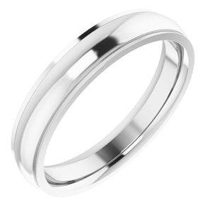 14K White 4 mm Comfort Fit Edge Band Size 8 - Siddiqui Jewelers