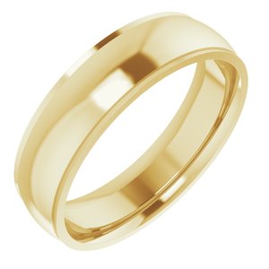 14K Yellow 6 mm Comfort Fit Edge Band Size 10.5 - Siddiqui Jewelers