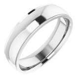 14K White 6 mm Comfort Fit Edge Band Size 10.5 - Siddiqui Jewelers