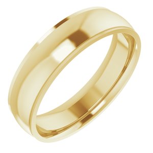 14K Yellow 6 mm Comfort Fit Edge Band Size 11.5 - Siddiqui Jewelers